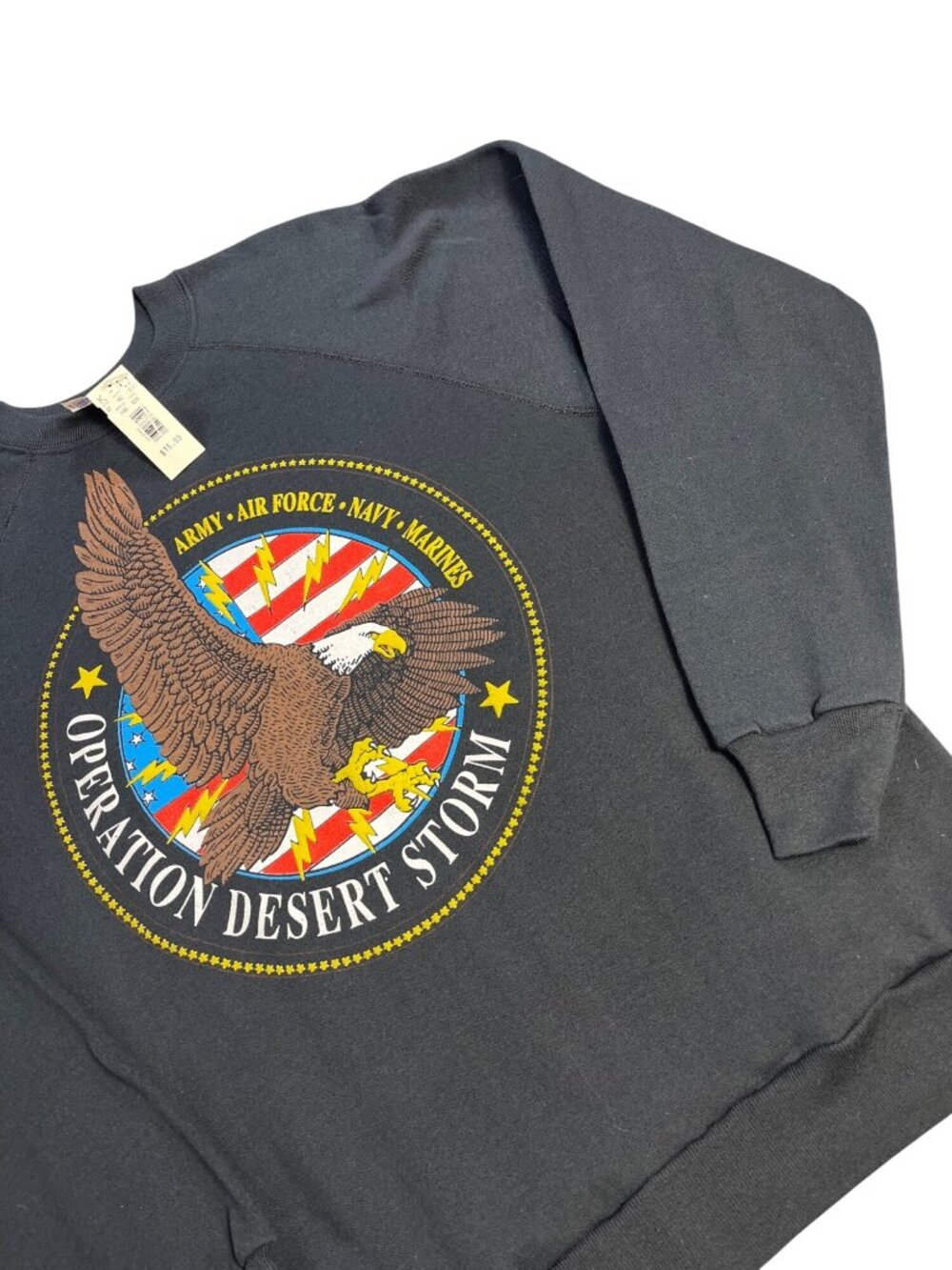 Operation Desert Storm Vintage NWT Sweatshirt Large Tultex 50/50  Black USA Made